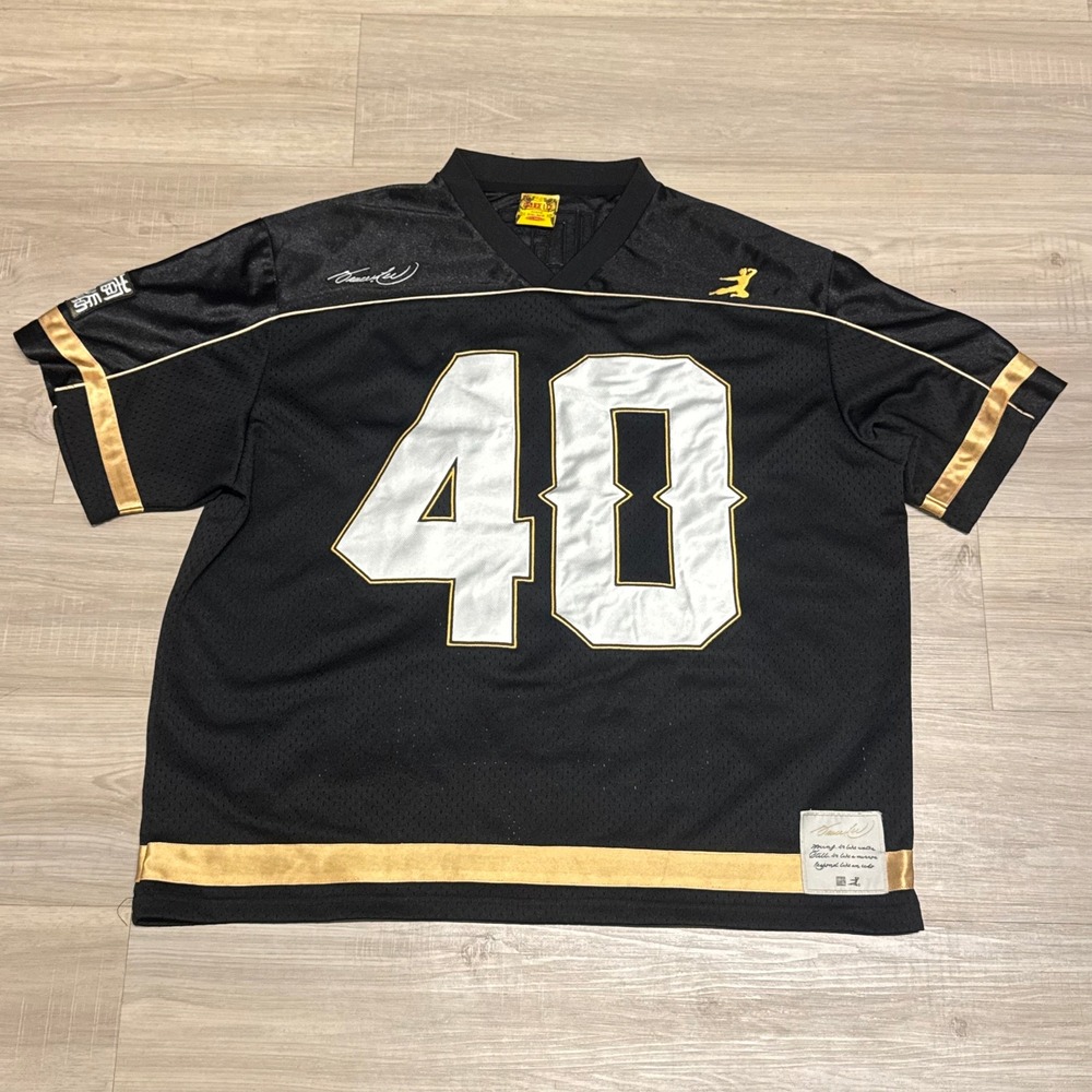 Bruce Lee x Shoe Palace Be Water #40 Dragon Mesh Jersey Mens XL Black Gold